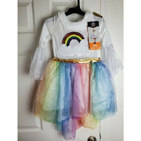 NWT Hyde & Eek Girls Rainbow Unicorn Pegasus Tutu Skirt Halloween Costume New - Picture 2 of 7